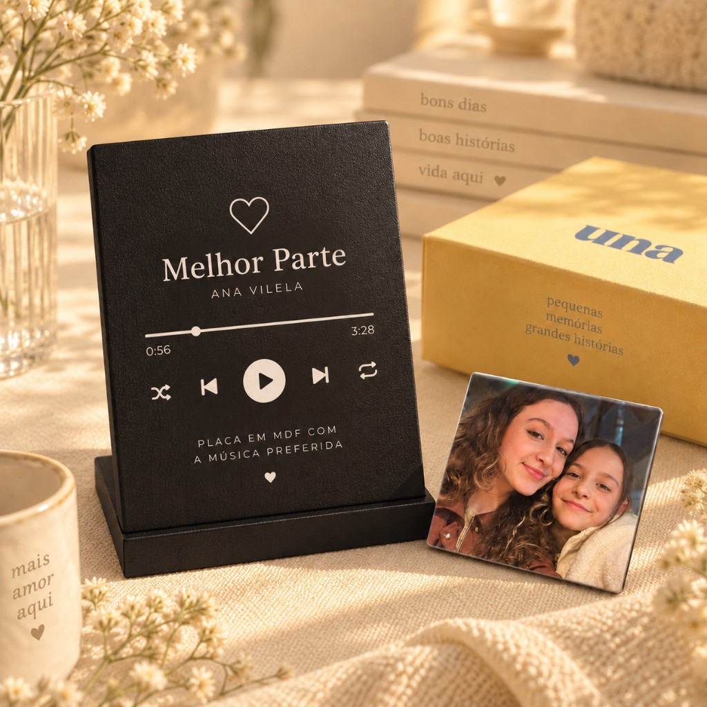 Placa de música personalizada com fotografia